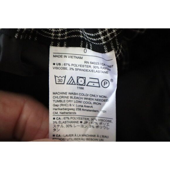 Banana Republic 430072 Women's Sz 0 Black Plaid Hayden Taper Pull On Pants - Picture 6 of 11